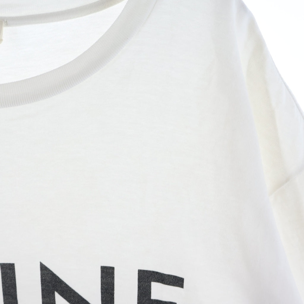 CELINE(セリーヌ) フロントロゴプリント クルーネック半袖Tシャツカットソー ホワイト 2X681671Q