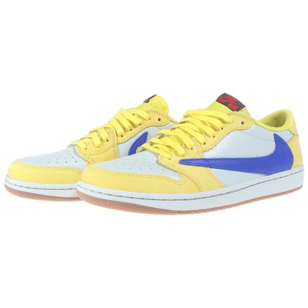 NIKE(ナイキ) ×TRAVIS SCOTT WMNS AIR JORDAN 1 RETRO LOW OG Canary トラヴィススコット ウィメンズ エアジョーダン1 ローカットスニーカー イエロー US12.5/29cm DZ4137-700
