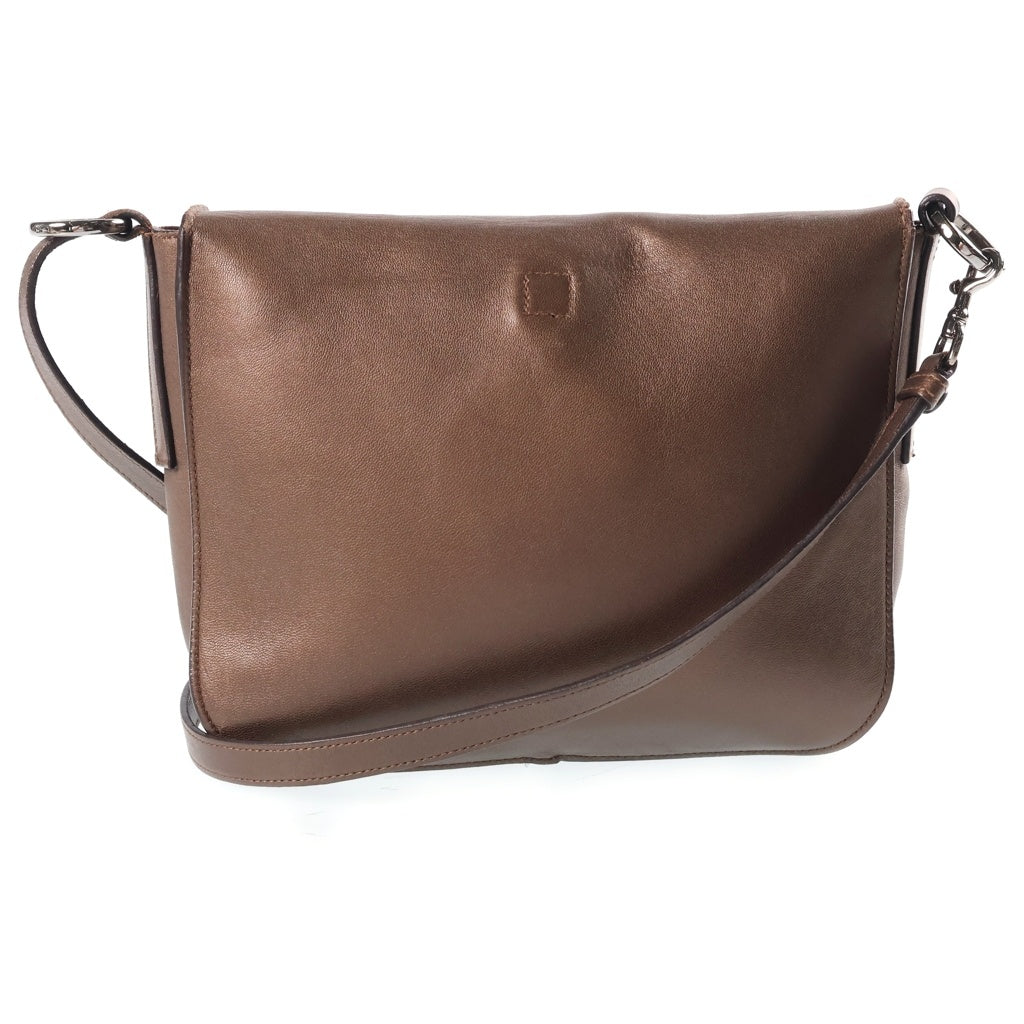 LOEWE(ロエベ) アナグラム フリンジ付き レザーショルダーバッグ ブラウン レディース