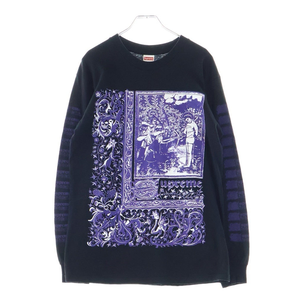 SUPREME(シュプリーム) 24AW Saint Sebastian セバスティアヌス フロントプリント クルーネック 長袖Tシャツ カットソー ブラック