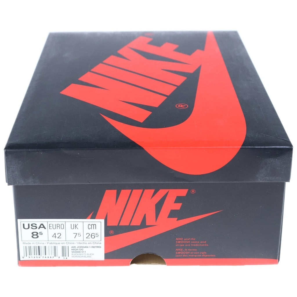 NIKE(ナイキ) AIR JORDAN 1 RETRO HIGH OG YIN YANG PACK 555088-011 エアジョーダン 陰陽パック ハイカットスニーカー ブラック/ホワイト US8.5/26.5cm