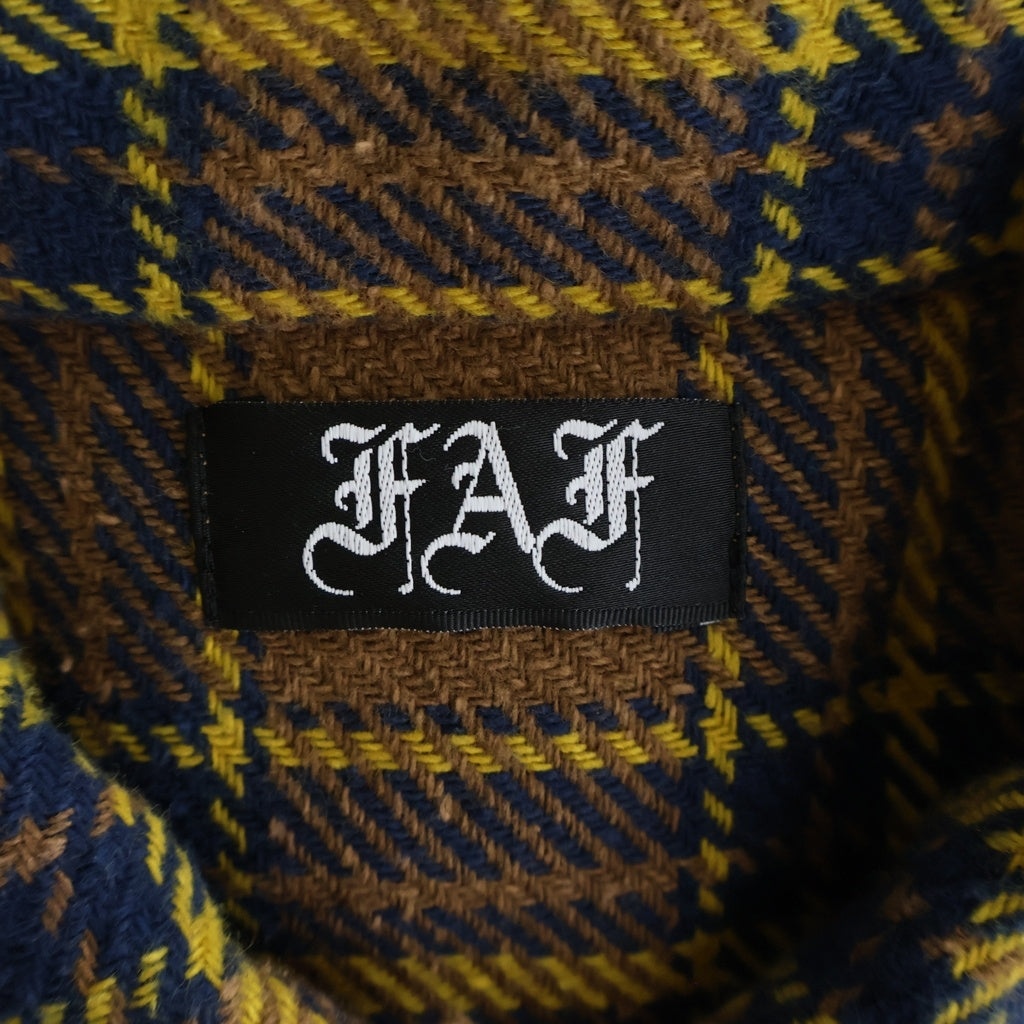 FAF/Fake As Flowers(エフエーエフ/フェイクアズフラワーズ) 22AW FLANNEL BORO SHIRT フランネル ボロ 長袖シャツ ブラウン FAFW22-23