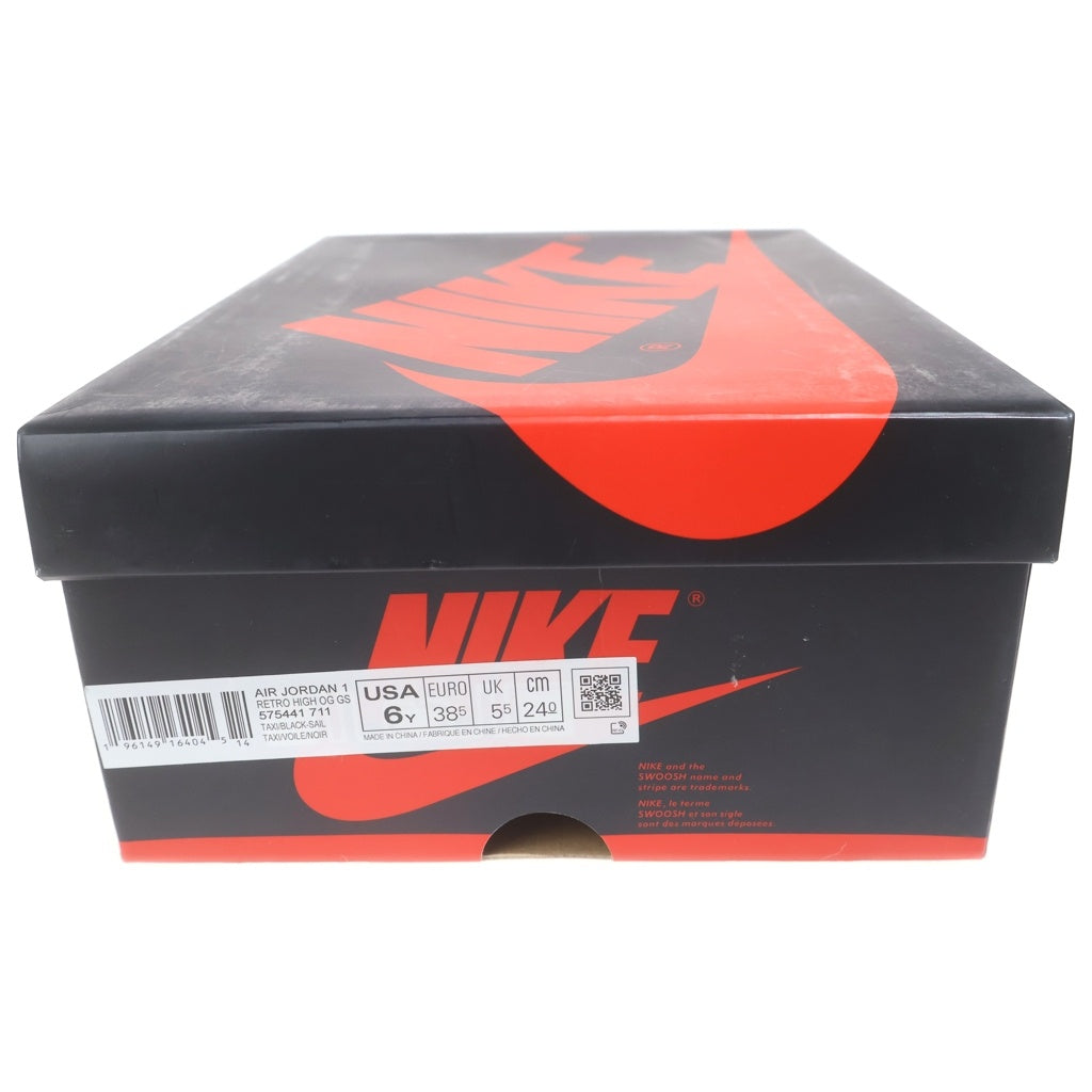 NIKE(ナイキ) GS AIR JORDAN 1 RETRO HIGH OG TAXI ウィメンズ ジョーダン1 レトロ タクシー ハイカットスニーカー イエロー US6Y/24cm レディース 575441-711