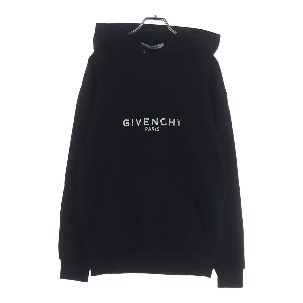 GIVENCHY(ジバンシィ) 19AW ダメージロゴプリント スウェットプルオーバーパーカー レディース ブラック BM70BS306C