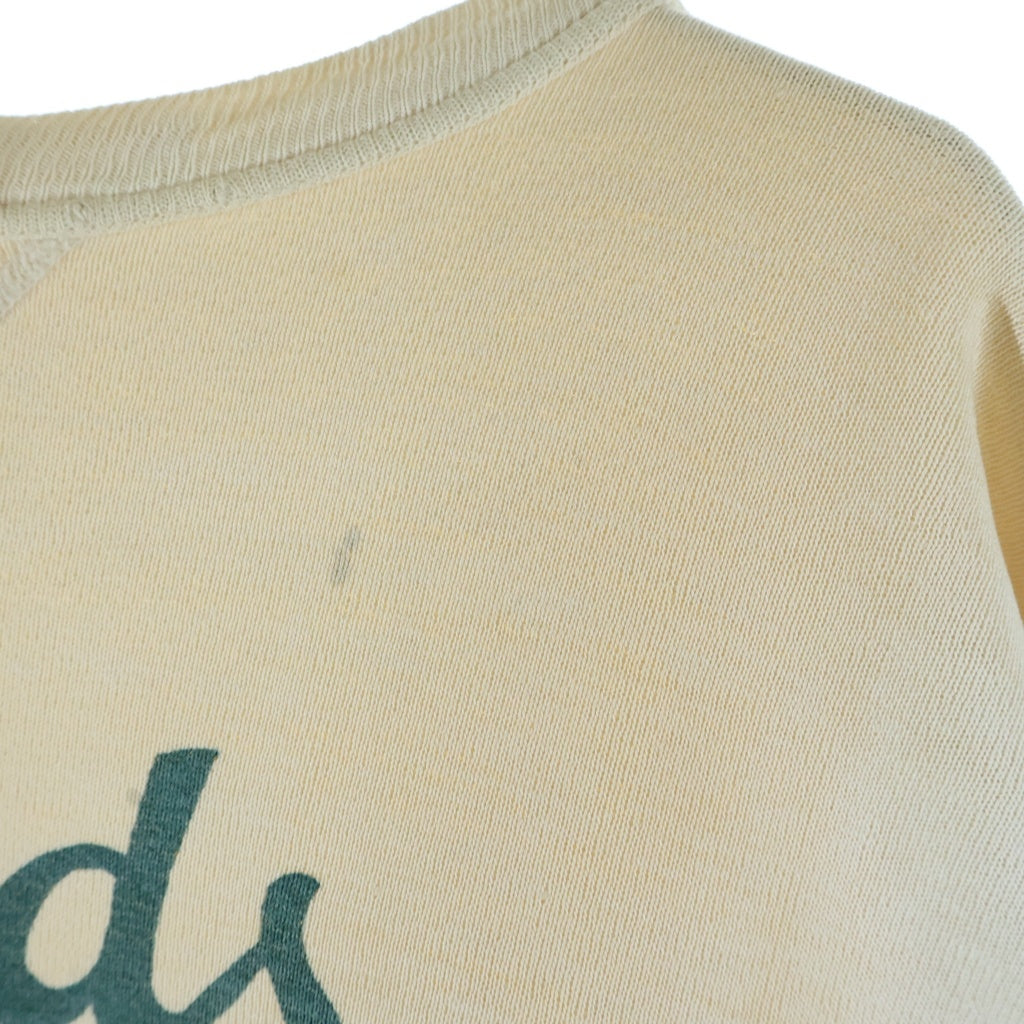 NO BRAND(ノーブランド) 40'S VINTAGE 両V スウェットシャツ スカル染込プリント ホワイト