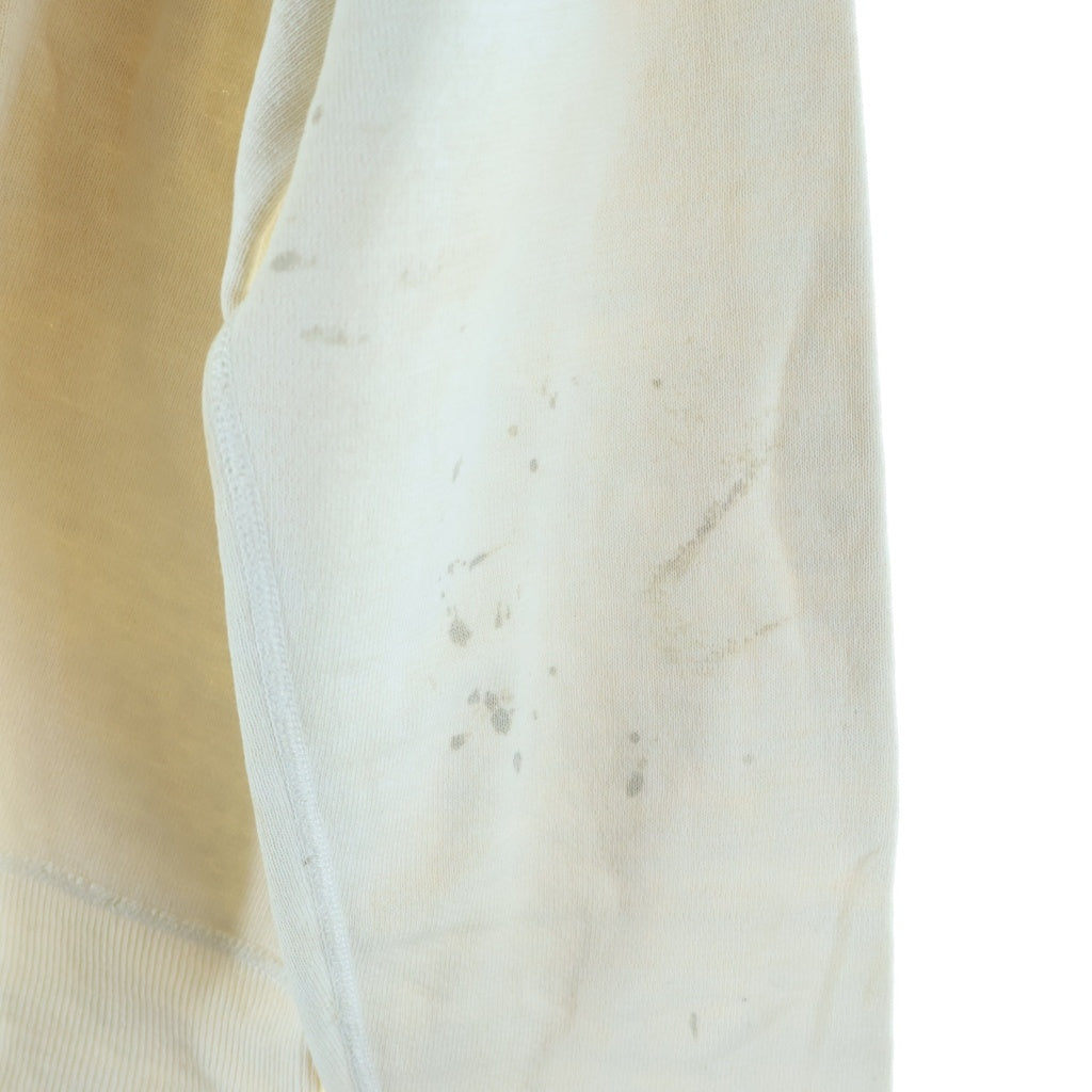 NO BRAND(ノーブランド) 40'S VINTAGE 両V スウェットシャツ スカル染込プリント ホワイト