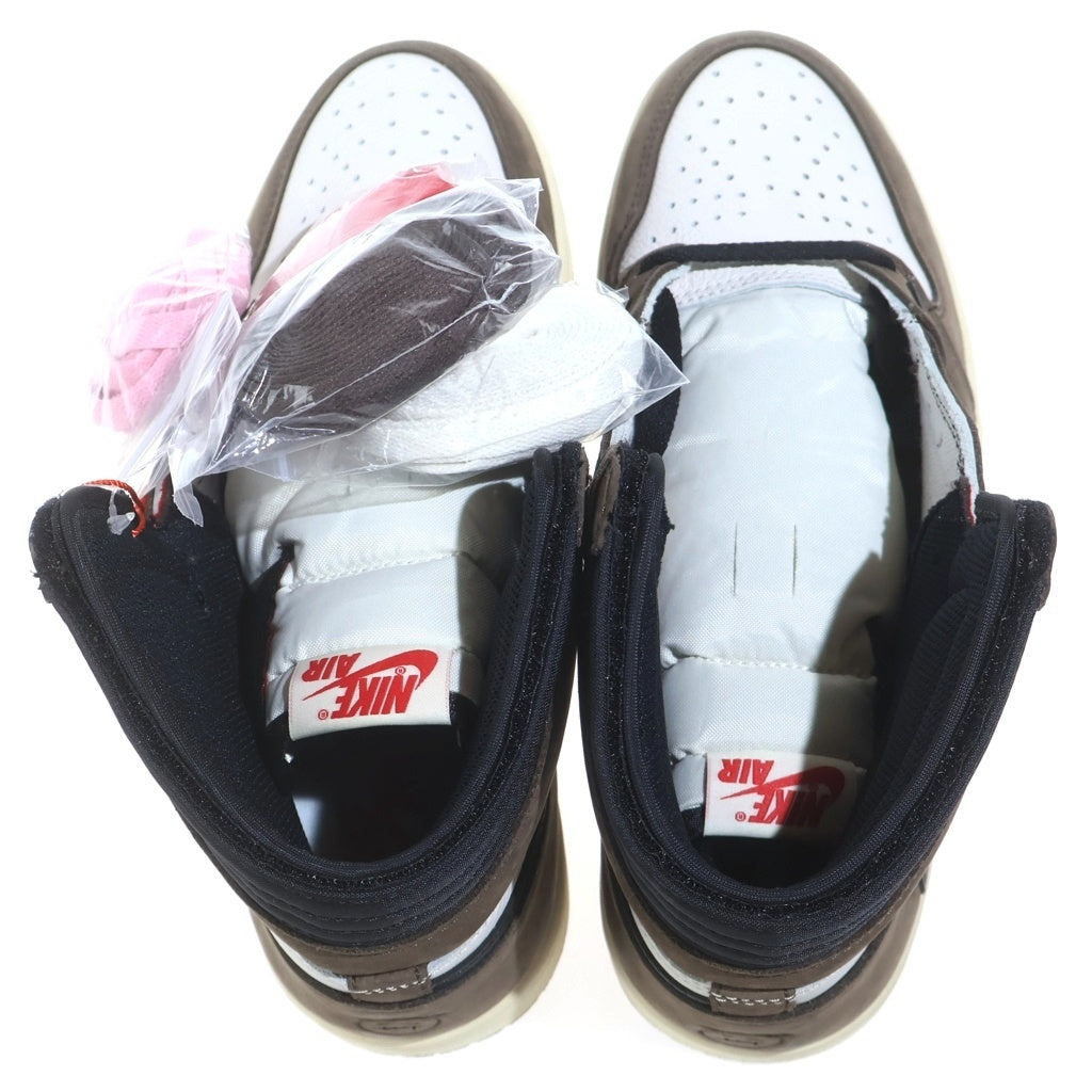 NIKE(ナイキ) ×TRAVIS SCOTT AIR JORDAN 1 RETRO HIGH OG TS SP CD4487-100 トラヴィススコット エアジョーダン1 レトロ ダークモカ ハイカットスニーカー US9/27cm