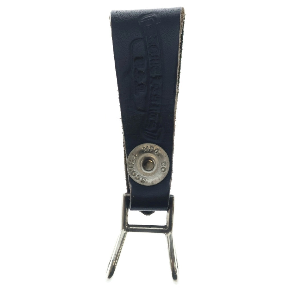CHROME HEARTS(クロムハーツ) BELT LOOP クロスボールボタンレザーベルトループ シルバー/ブラック BCA397