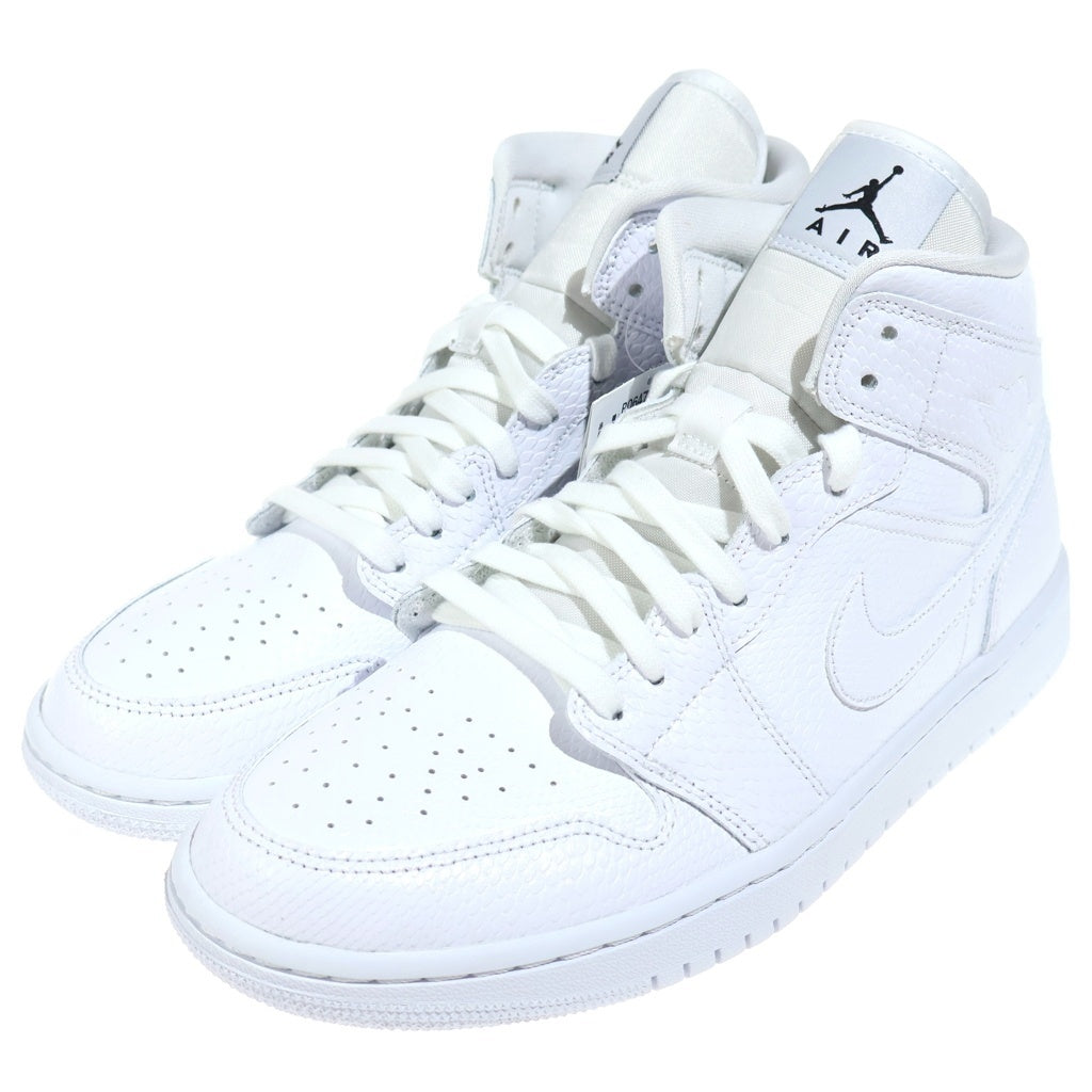 NIKE(ナイキ) WMNS AIR JORDAN 1 MID Snake Skin BQ6472-110 ウィメンズ エアジョーダン1 ミッド スネークスキン ミドルカットスニーカーシューズ ホワイト US10/27cm
