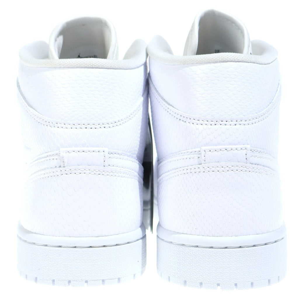 NIKE(ナイキ) WMNS AIR JORDAN 1 MID Snake Skin BQ6472-110 ウィメンズ エアジョーダン1 ミッド スネークスキン ミドルカットスニーカーシューズ ホワイト US10/27cm