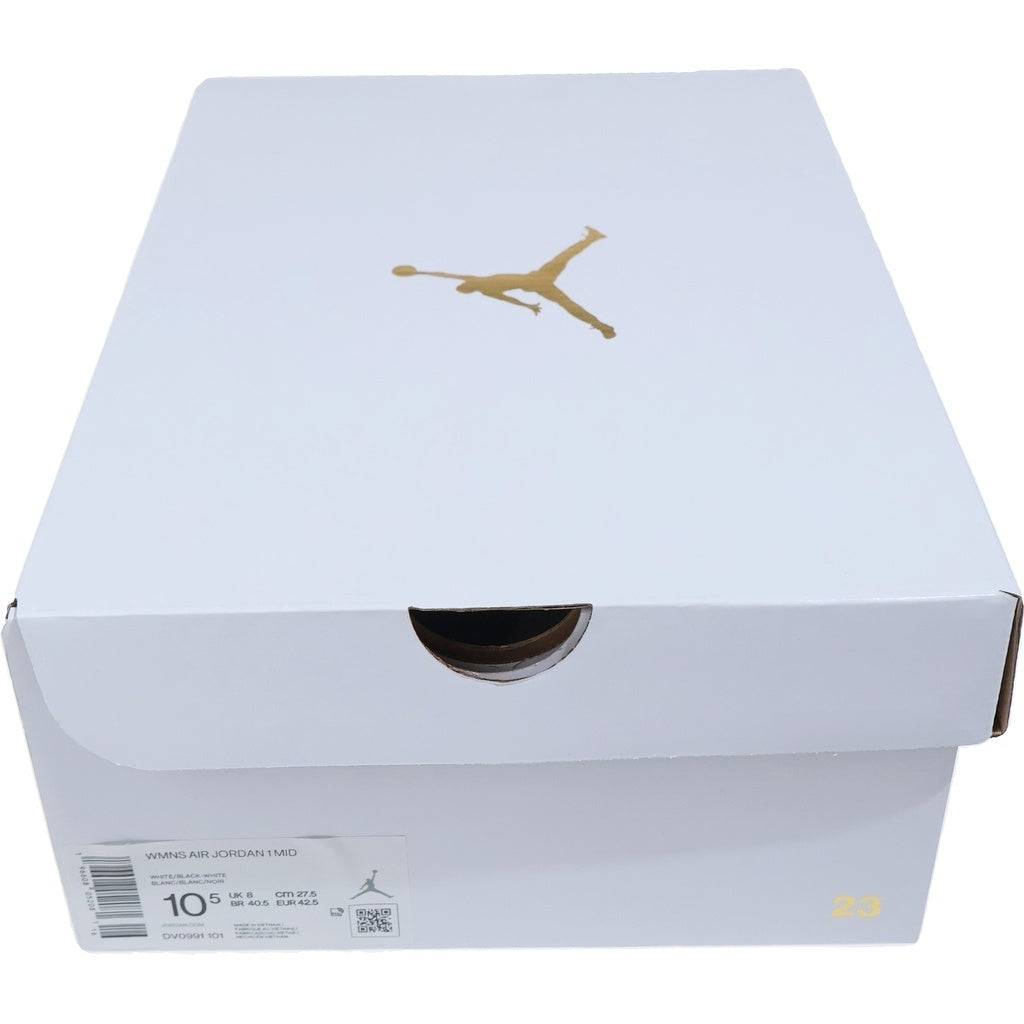 NIKE(ナイキ) WMNS AIR JORDAN 1 MID DV0991-101 ウィメンズ エアジョーダン1 ミッド ブラック/ホワイト US10.5/27.5cm