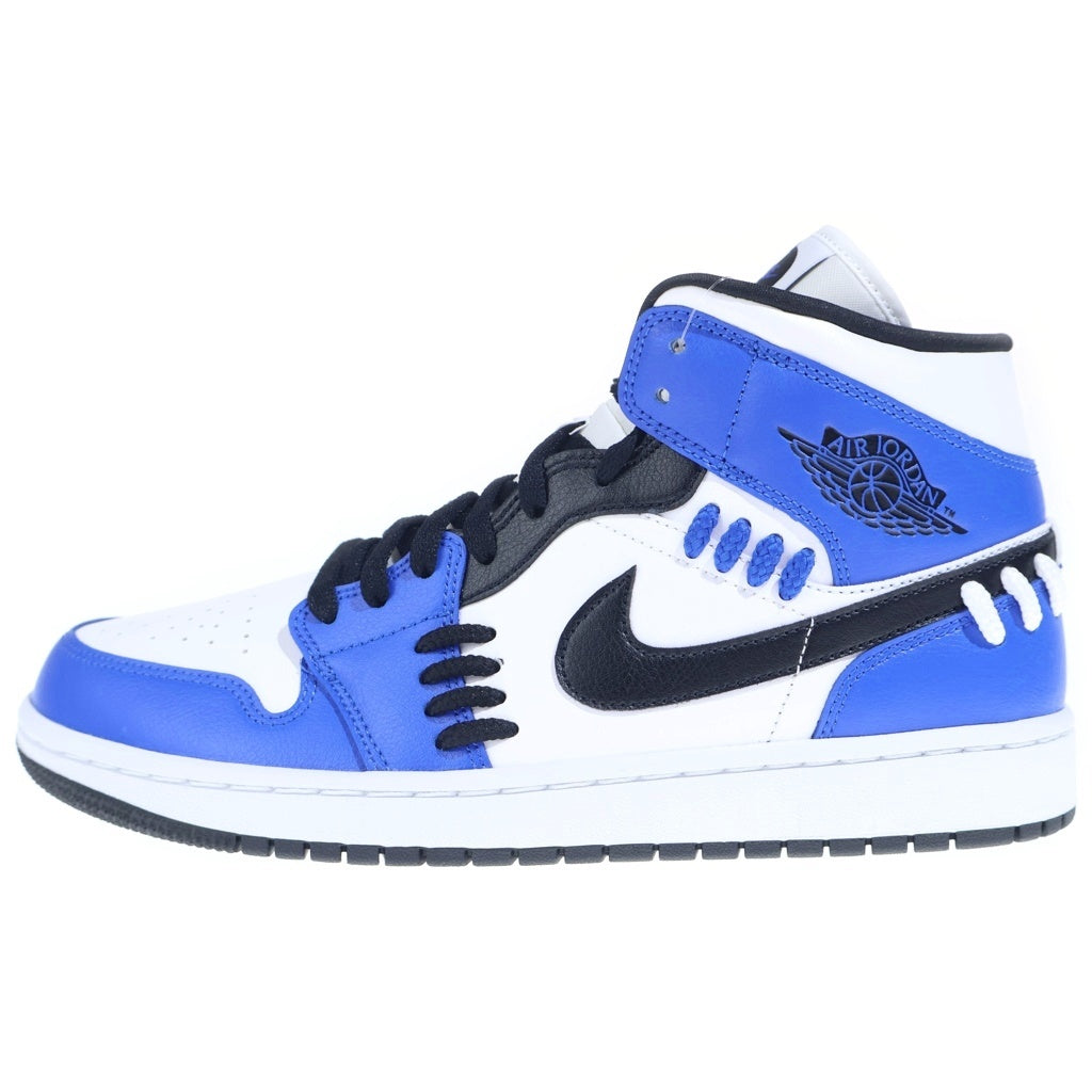 NIKE(ナイキ) WMNS AIR JORDAN 1 MID Sister Hood CV0152-401 エアジョーダン 1 ミッド シフターフッド ミドルカットスニーカーシューズ ブルー/ホワイト US10.5/27.5cm