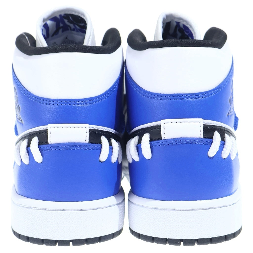 NIKE(ナイキ) WMNS AIR JORDAN 1 MID Sister Hood CV0152-401 エアジョーダン 1 ミッド シフターフッド ミドルカットスニーカーシューズ ブルー/ホワイト US10.5/27.5cm