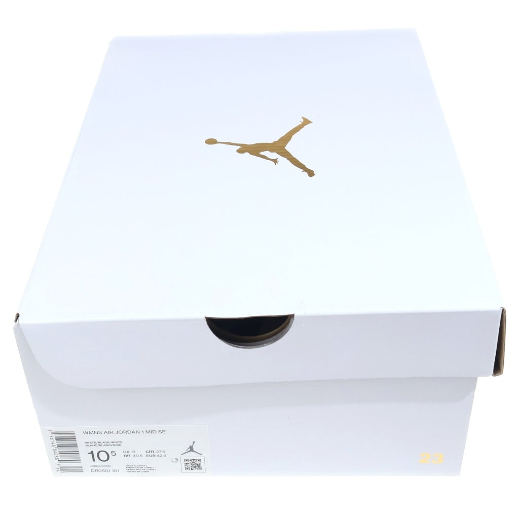 NIKE(ナイキ) WMNS AIR JORDAN 1 MID Homage DR0501-101 エアジョーダン 1 ミッド オマージュ ミドルカットスニーカーシューズ ホワイト/ブラック US10.5/27.5cm