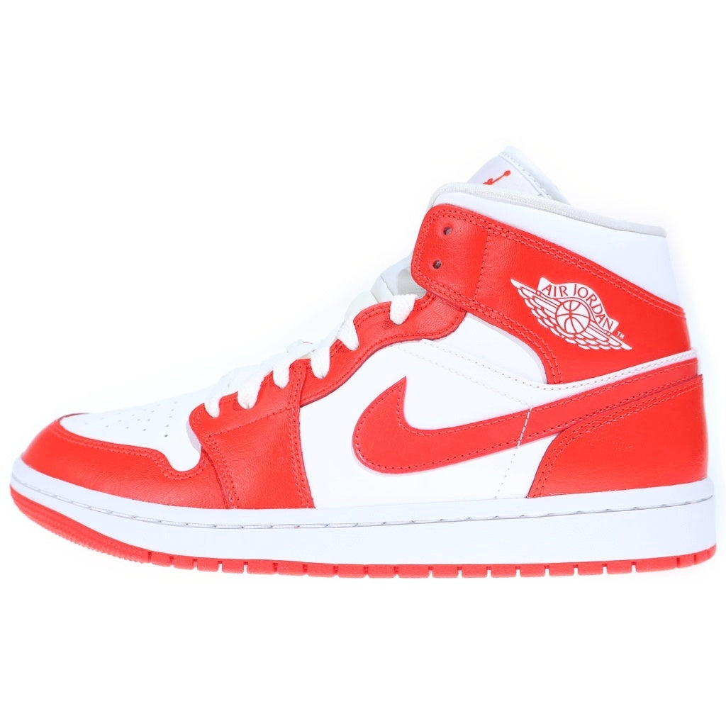 NIKE(ナイキ) WMNS AIR JORDAN 1 MID Habanero Red BQ6472-116 エアジョーダン 1 ミッド ハバネロレッド ミドルカットスニーカーシューズ ホワイト/オレンジ US10/27cm