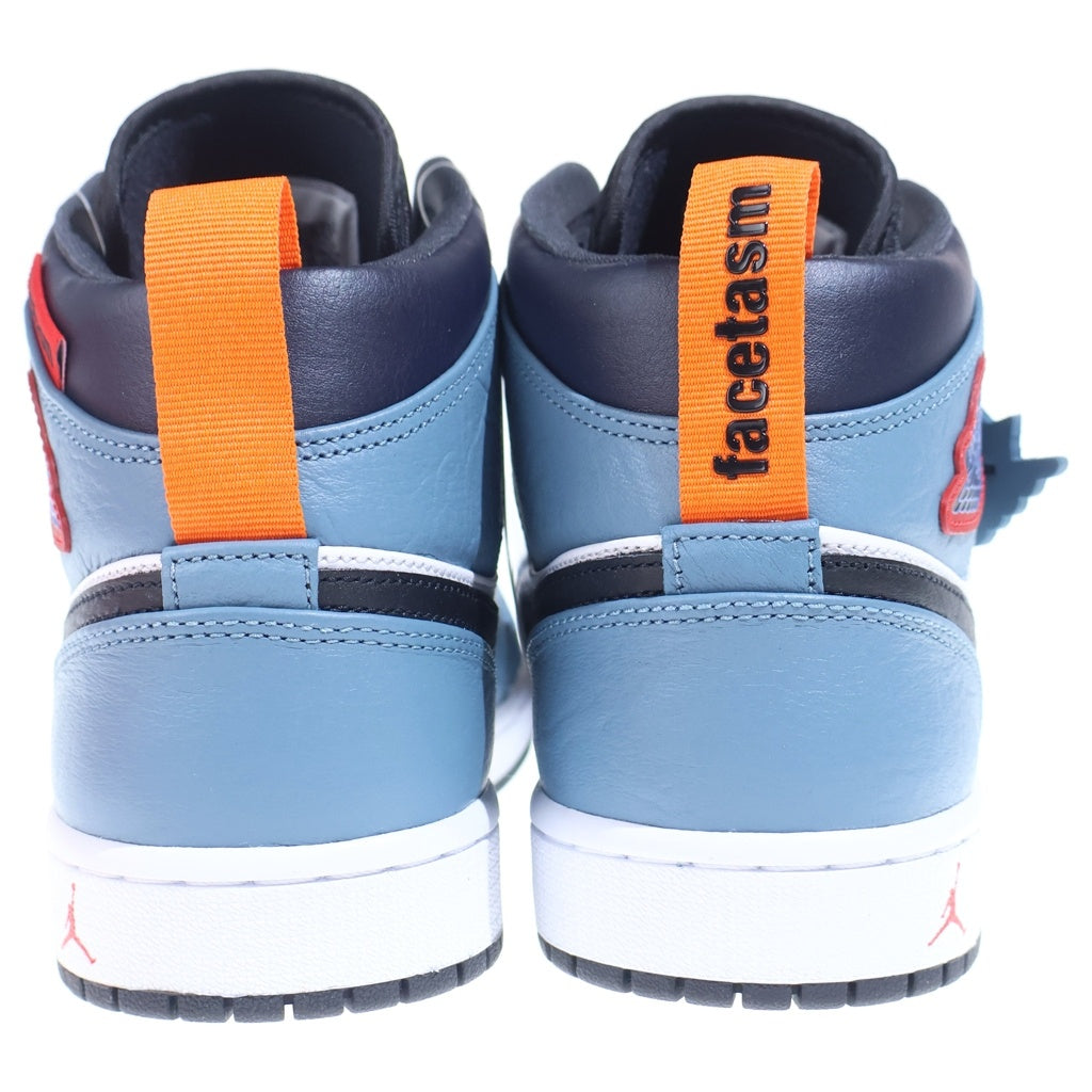 NIKE(ナイキ) ×FACETASM AIR JORDAN 1 MID CU2802-100 ファセッタズム エアジョーダン 1 ミッド ミドルカットスニーカーシューズ ネイビー/ホワイト US9.5/27.5cm