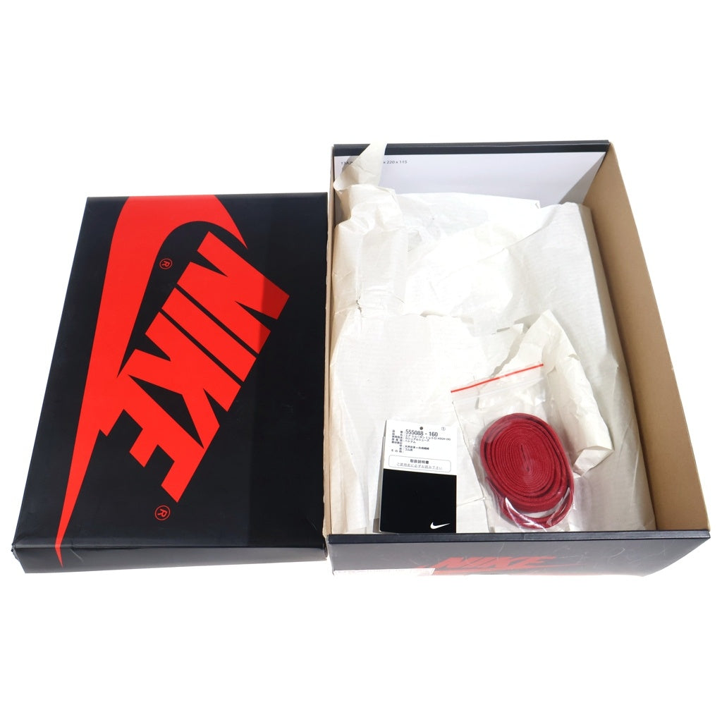 NIKE(ナイキ) AIR JORDAN 1 HIGH OG University Red 555088-160 エアジョーダン1 ハイ ユニバーシティレッド ハイカットスニーカーシューズ ホワイト/レッド US9/27cm