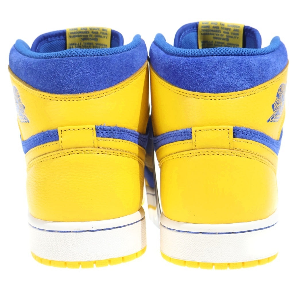 NIKE(ナイキ) 【観賞用 2013年製】AIR JORDAN 1 HIGH OG Laney 555088-707 エアジョーダン1 ハイ レイニー ハイカットスニーカーシューズ イエロー/ブルー US9/27cm