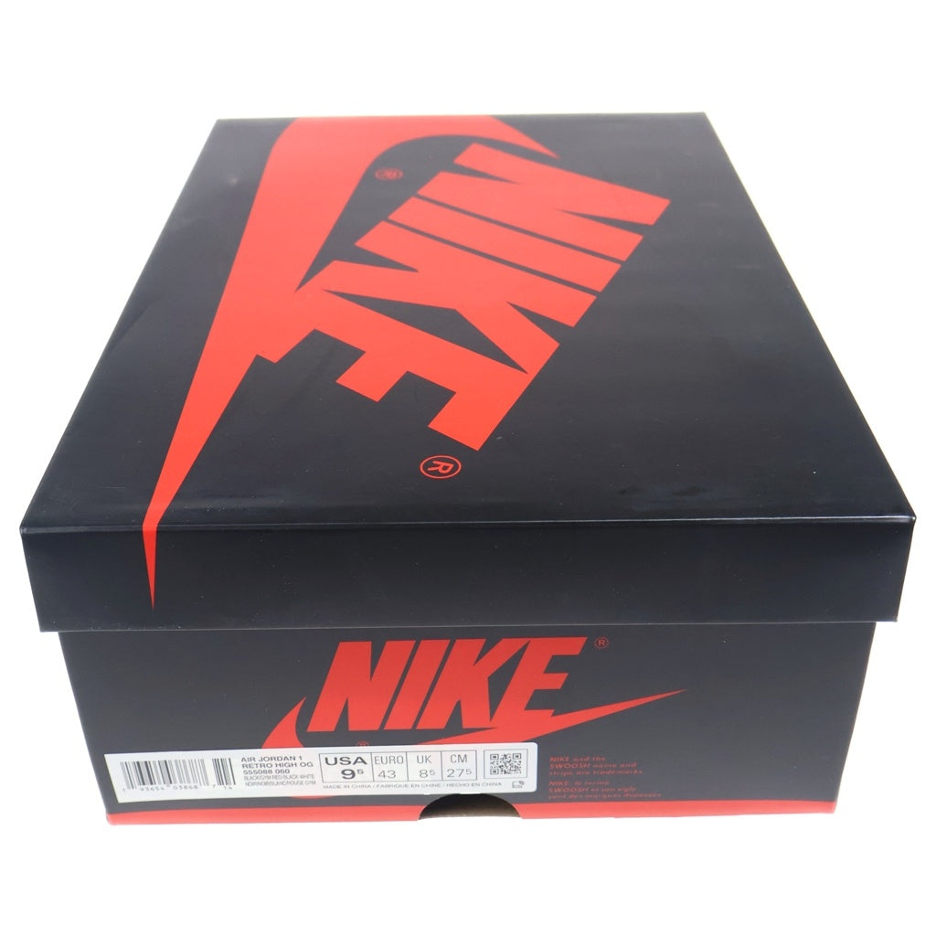 NIKE(ナイキ) AIR JORDAN 1 HIGH OG 555088-060 エアジョーダン1 ハイカットスニーカーシューズ ブラック US9.5/27.5cm