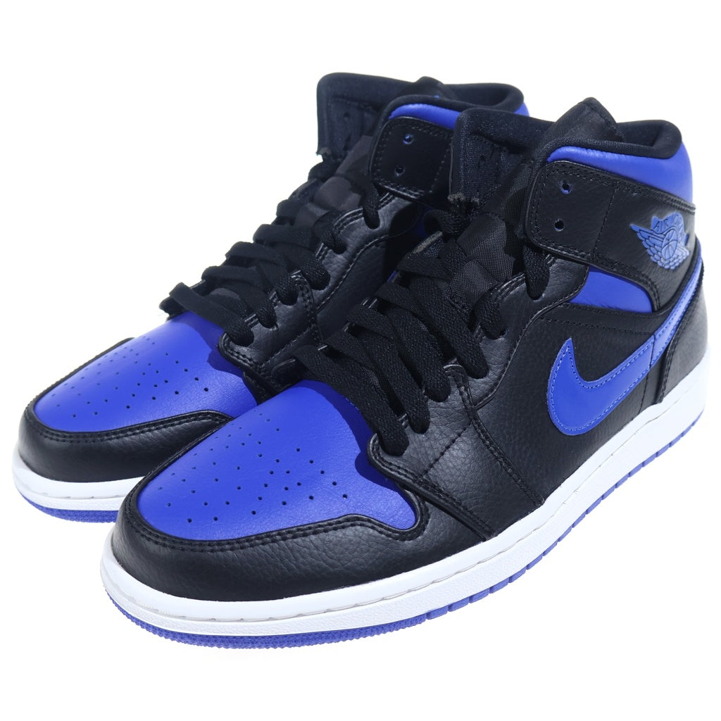 NIKE(ナイキ) AIR JORDAN 1 MID HYPER ROYAL 554724-077 エアジョーダン1 ミッド ハイパーロイヤル ミドルカットスニーカー ブルー/ブラック US9/27cm