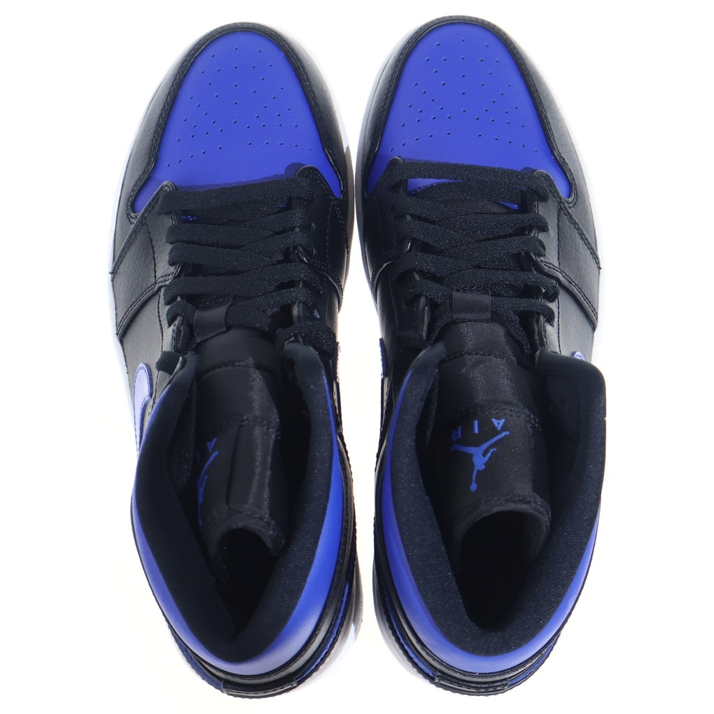 NIKE(ナイキ) AIR JORDAN 1 MID HYPER ROYAL 554724-077 エアジョーダン1 ミッド ハイパーロイヤル ミドルカットスニーカー ブルー/ブラック US9/27cm