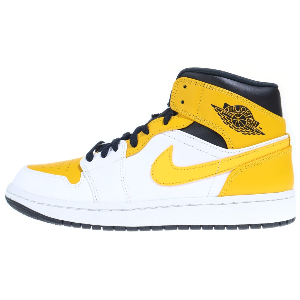 NIKE(ナイキ) AIR JORDAN 1 MID UNIVERSITY GOLD 554724-170 エアジョーダン1 ミッド ユニバーシティ ゴールド ミッドカットスニーカー ホワイト/イエロー US9/27cm