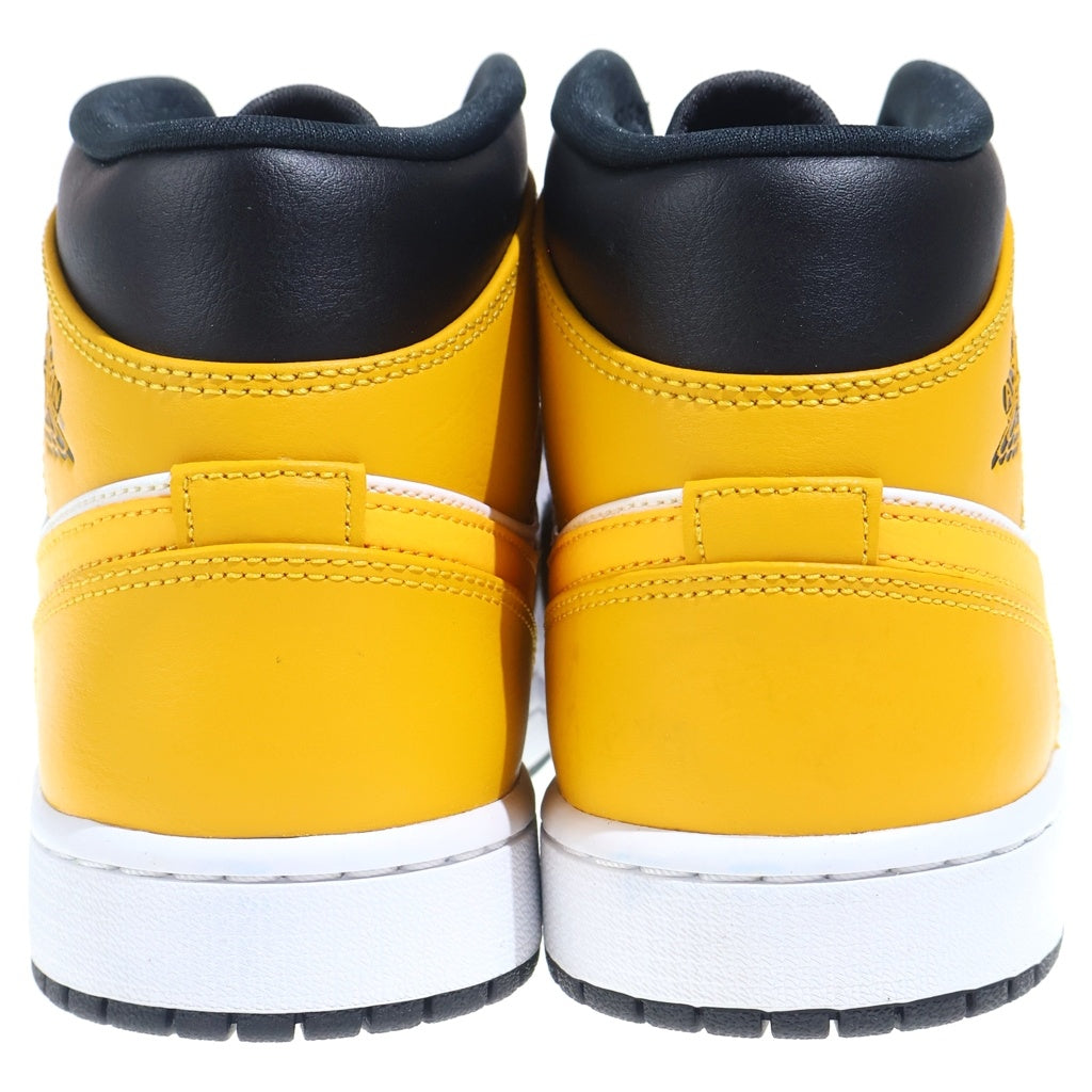 NIKE(ナイキ) AIR JORDAN 1 MID UNIVERSITY GOLD 554724-170 エアジョーダン1 ミッド ユニバーシティ ゴールド ミッドカットスニーカー ホワイト/イエロー US9/27cm