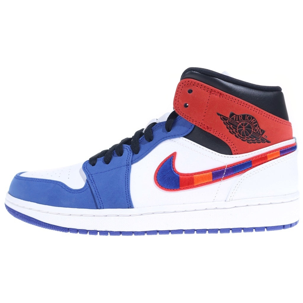 NIKE(ナイキ) AIR JORDAN 1 MID WHITE/BLUE/RED 852542-146 エアジョーダン 1 ミッドカットスニーカー マルチ US9/27cm