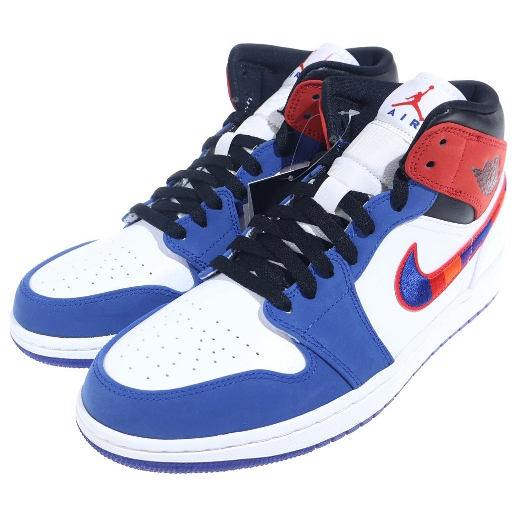 NIKE(ナイキ) AIR JORDAN 1 MID WHITE/BLUE/RED 852542-146 エアジョーダン 1 ミッドカットスニーカー マルチ US9/27cm
