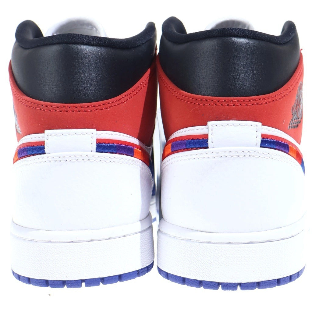 NIKE(ナイキ) AIR JORDAN 1 MID WHITE/BLUE/RED 852542-146 エアジョーダン 1 ミッドカットスニーカー マルチ US9/27cm