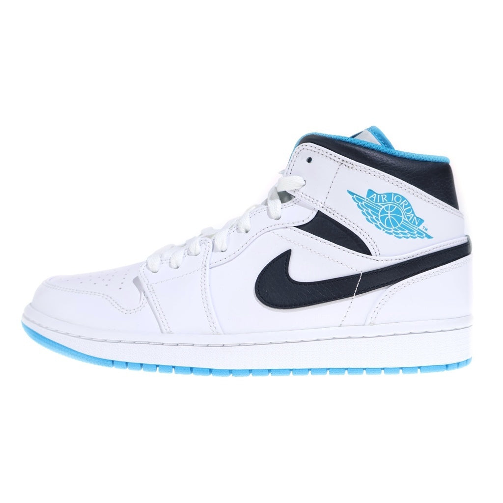 NIKE(ナイキ) AIR JORDAN 1 MID Laser blue 554724-141 エアジョーダン1 ミッド レーサーブルー ミドルカットスニーカー ブルー/ホワイト US9/27cm