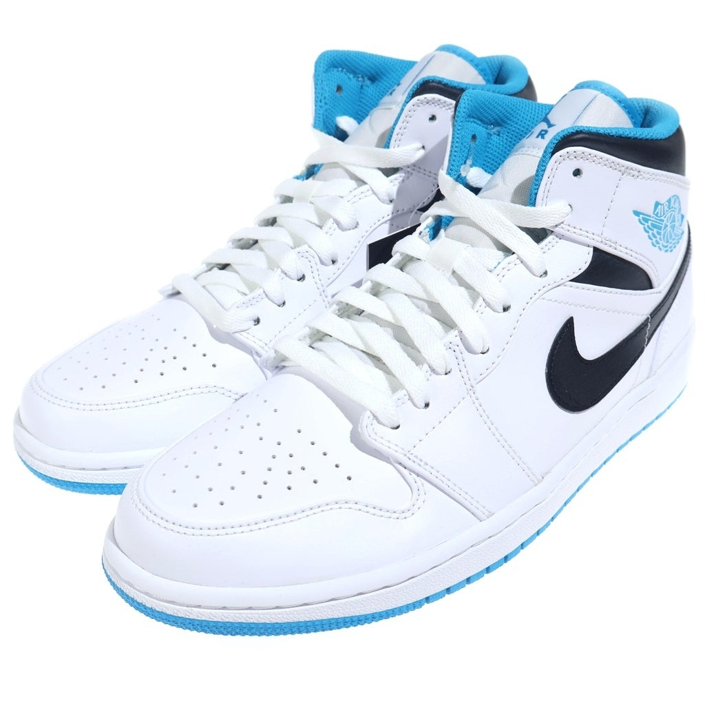 NIKE(ナイキ) AIR JORDAN 1 MID Laser blue 554724-141 エアジョーダン1 ミッド レーサーブルー ミドルカットスニーカー ブルー/ホワイト US9/27cm