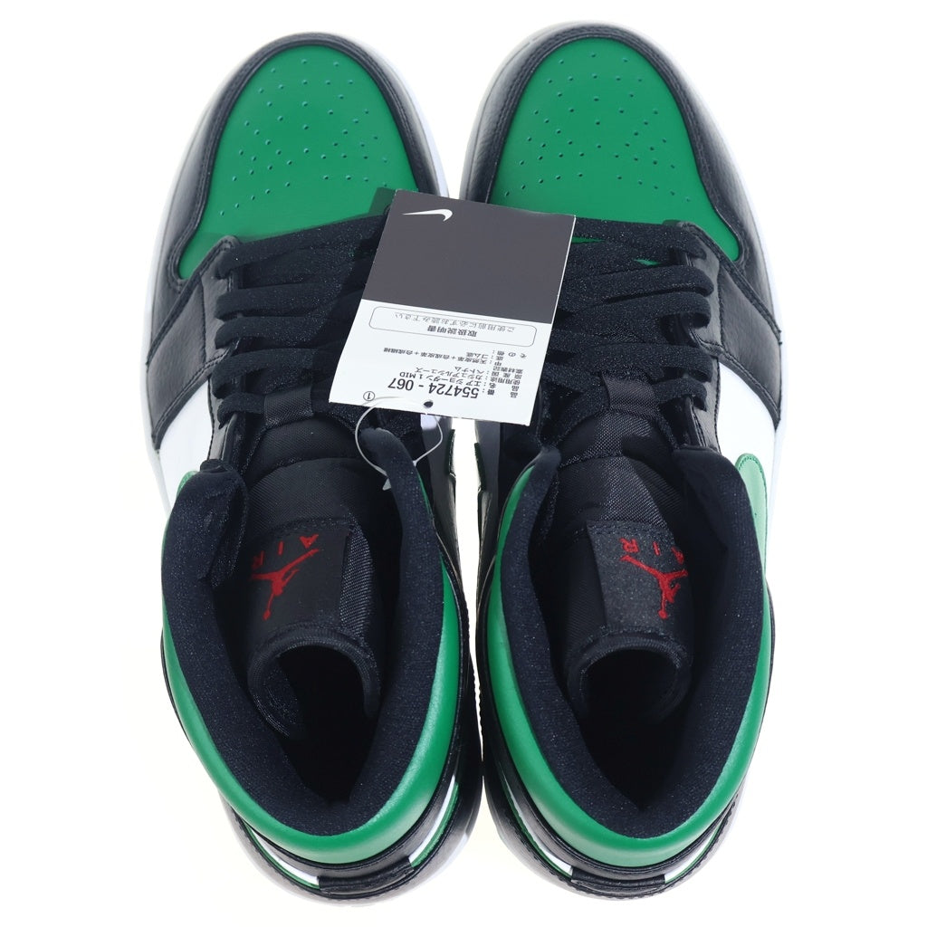 NIKE(ナイキ) AIR JORDAN 1 MID PINE GREEN 554724-067 エアジョーダン 1 ミッド パイングリーン ミッドカットスニーカー グリーン/ブラック US9/27cm