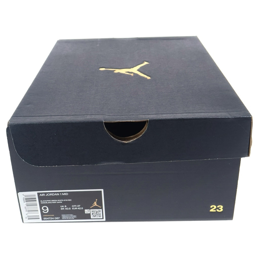 NIKE(ナイキ) AIR JORDAN 1 MID PINE GREEN 554724-067 エアジョーダン 1 ミッド パイングリーン ミッドカットスニーカー グリーン/ブラック US9/27cm