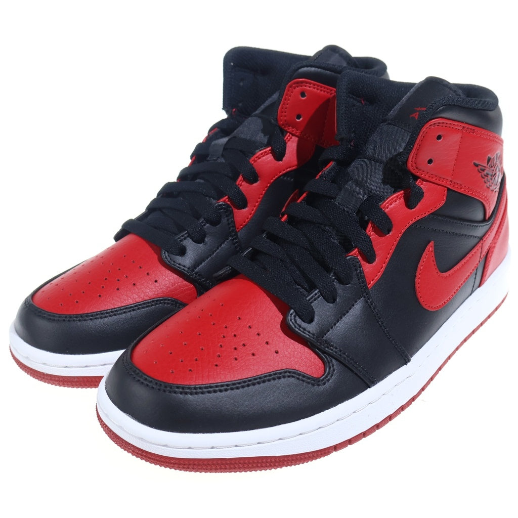 NIKE(ナイキ) AIR JORDAN 1 MID Bred 554724-074 エアジョーダン1 ミッド ブレッド ミドルカットスニーカー レッド/ブラック US9/27cm