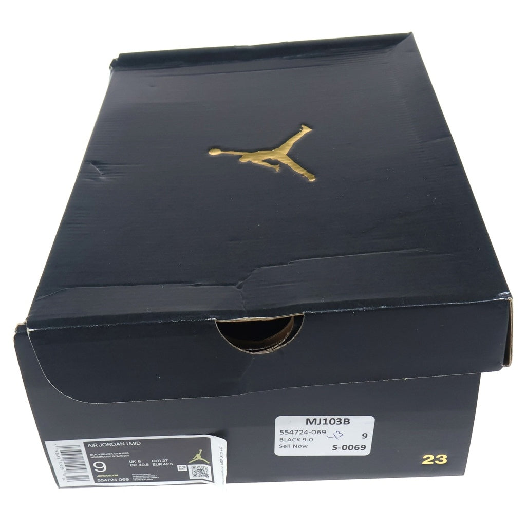 NIKE(ナイキ) AIR JORDAN 1 MID Chicago Black Toe 554724-069 エアジョーダン1 ミッド シカゴブラックトゥ ミドルカットスニーカー レッド/ブラック US9/27cm