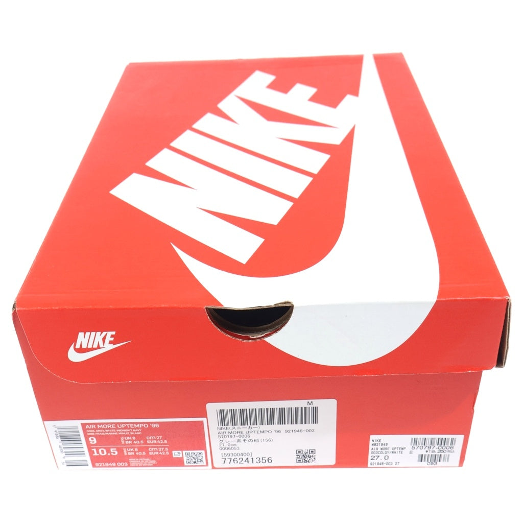 NIKE(ナイキ) AIR MORE UPTEMPO 96 COOL GREY 921948-003 エアモアアップテンポ ハイカットスニーカー グレー US9/27cm