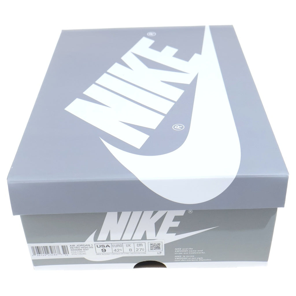 NIKE(ナイキ) AIR JORDAN1 RETRO HIGH OG STEALTH 555088-037 エアジョーダン 1 ステルス ハイカットスニーカー グレー/ホワイト US9/27cm