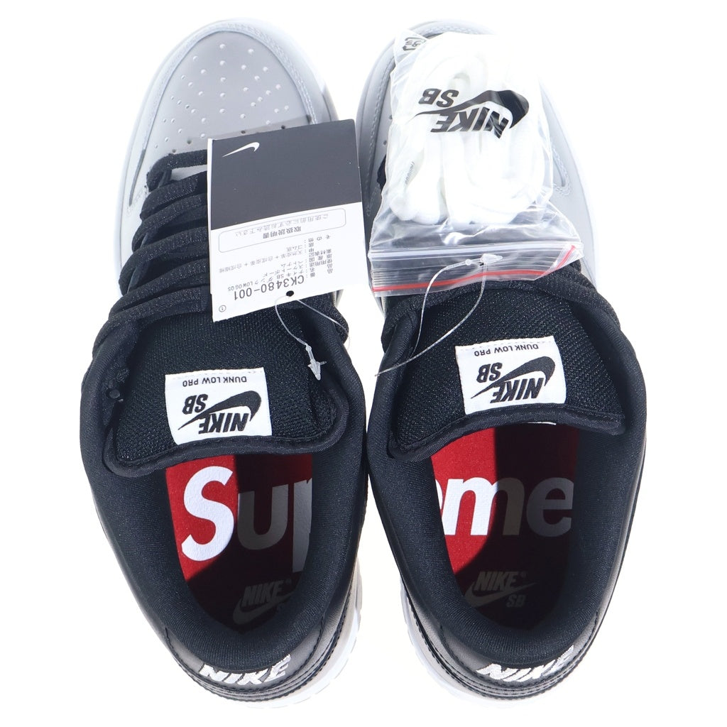 SUPREME(シュプリーム) 19AW ×NIKE SB DUNK LOW OG QS CK3480-001 ナイキエスビー ダンク ローカットスニーカー ブラック/シルバー US9.5/27.5cm