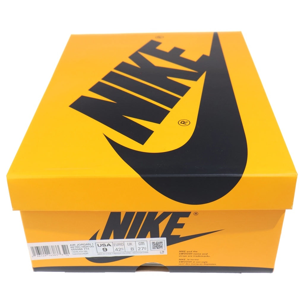 NIKE(ナイキ) AIR JORDAN1 RETRO HIGH OG TAXI 555088-711 エアジョーダン1 タクシ ハイカットスニーカー ブラック/ホワイト/イエロー US9/27cm
