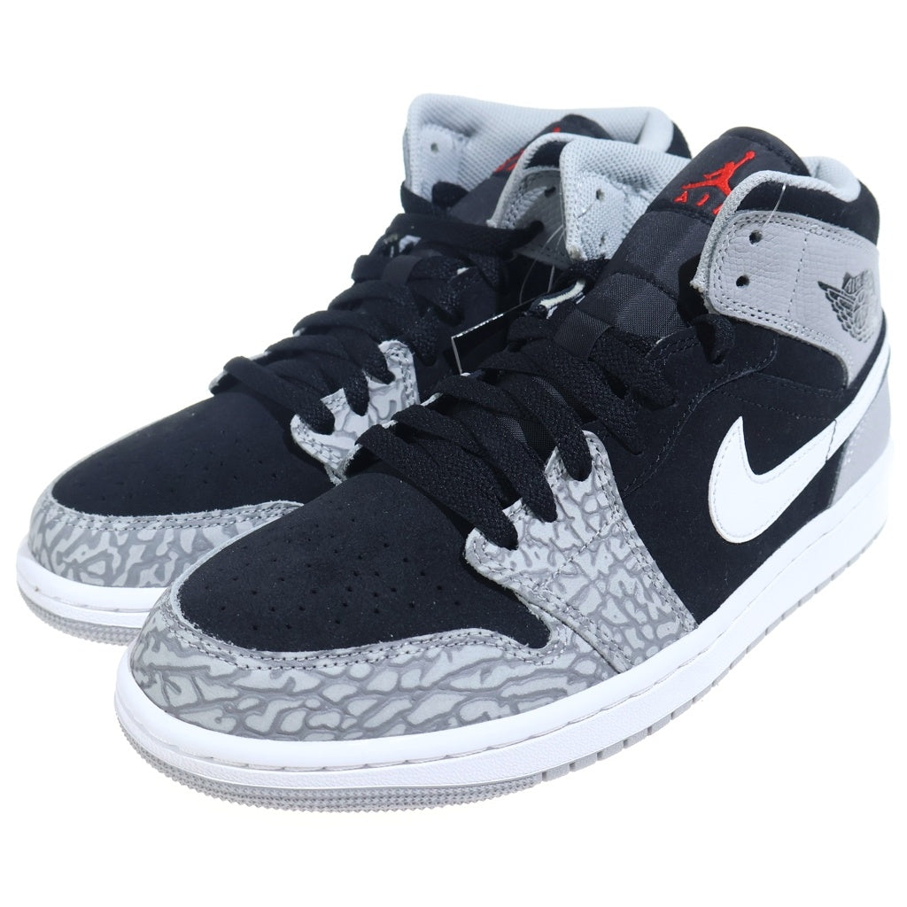 NIKE(ナイキ) AIR JORDAN 1 MID SE DM1200-016 エアジョーダン1 サファリ ミッドカットスニーカー ブラック/ホワイト US9/27cm