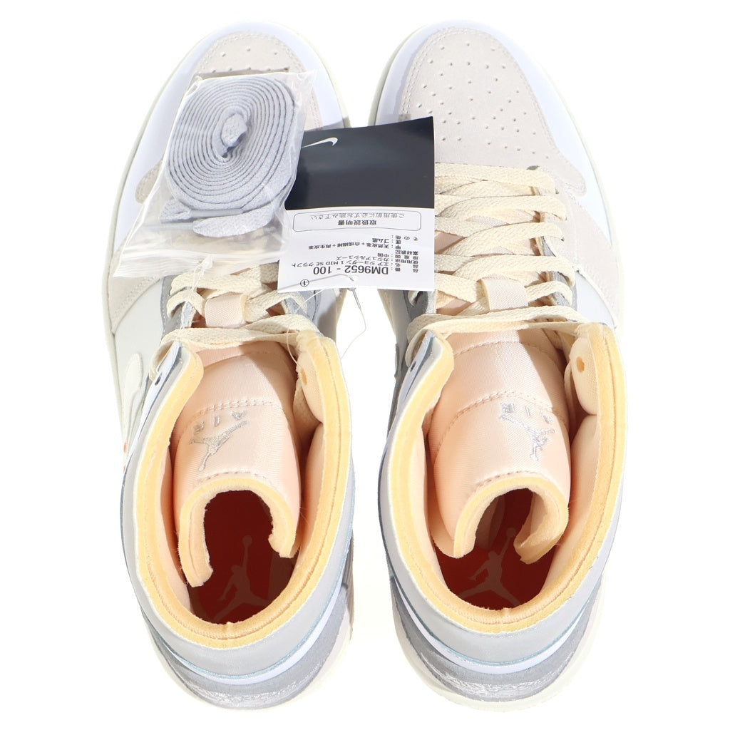 NIKE(ナイキ) AIR JORDAN 1 MID INSIDE OUT DM9652-100 エアジョーダン1 インサイドアウト ミッドカットスニーカー ホワイト/グレー US9/27cm