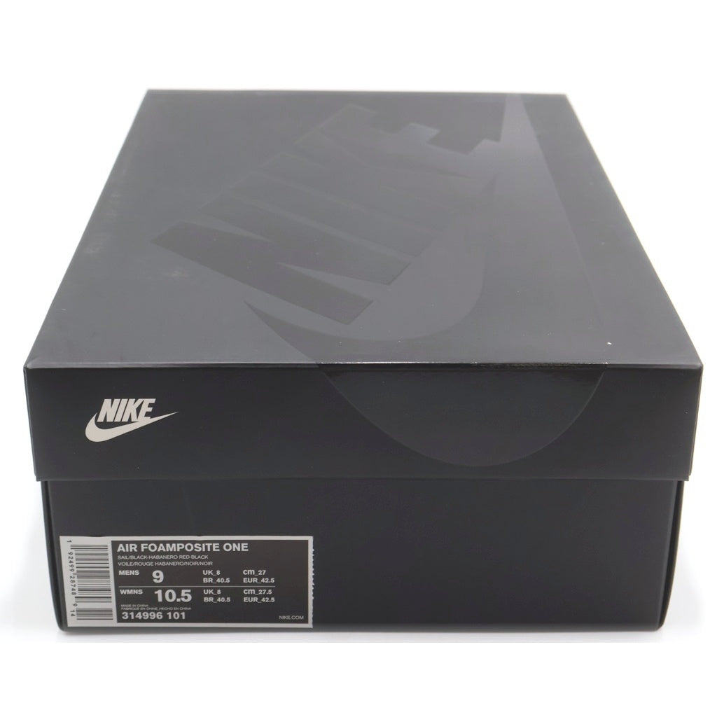 NIKE(ナイキ) AIR FOAMPOSITE ONE 314996-101 エアフォームポジットワン ミッドカットスニーカー ブラック/ホワイト/レッド US9/27cm
