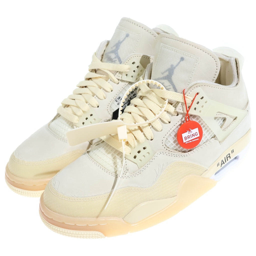NIKE(ナイキ) ×OFF-WHITE WMNS AIR JORDAN 4 SP SAIL CV9388-100 オフホワイト ウィメンズ エアジョーダン4 SP スニーカー セイル アイボリー US W9.5/26.5cm