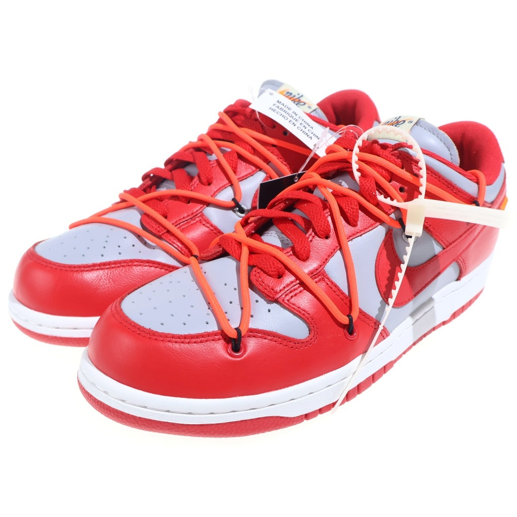 NIKE(ナイキ) ×OFF-WHITE DUNK LOW LTHR CT0856-600 オフホワイト ダンク ローカットスニーカー レッド/グレー US10/28cm