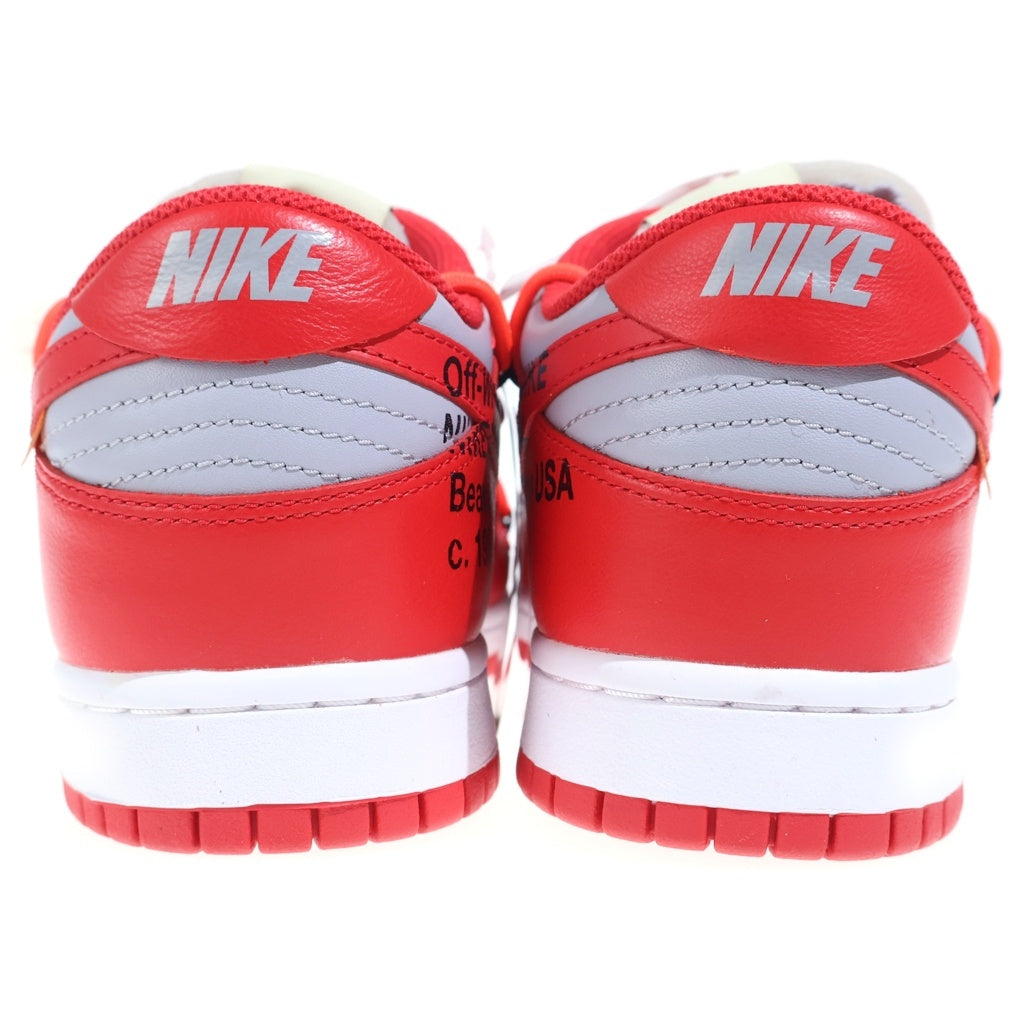 NIKE(ナイキ) ×OFF-WHITE DUNK LOW LTHR CT0856-600 オフホワイト ダンク ローカットスニーカー レッド/グレー US10/28cm