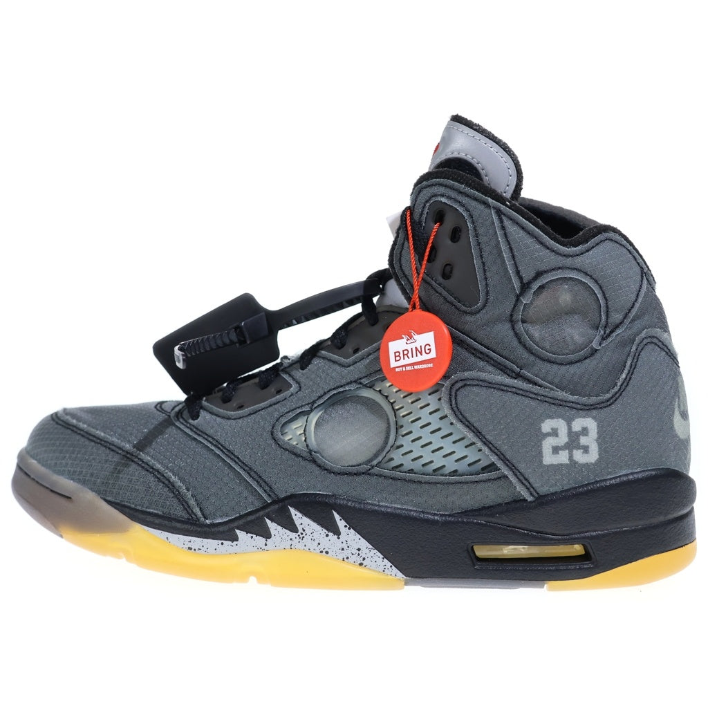 NIKE(ナイキ) ×OFF-WHITE AIR JORDAN 5 RETRO SP CT8480-001 オフホワイト エアジョーダン5 レトロ ハイカットスニーカー グレー US8.5/26.5cm
