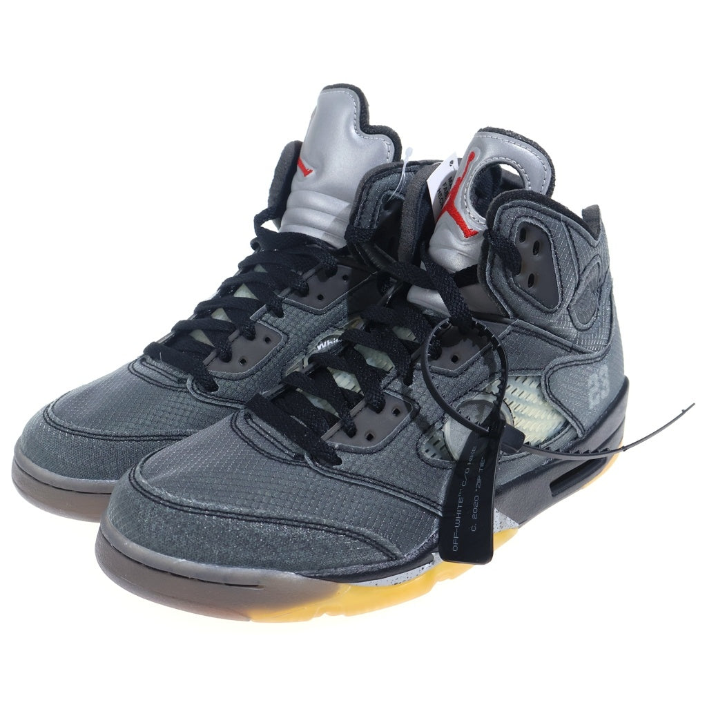 NIKE(ナイキ) ×OFF-WHITE AIR JORDAN 5 RETRO SP CT8480-001 オフホワイト エアジョーダン5 レトロ ハイカットスニーカー グレー US8.5/26.5cm