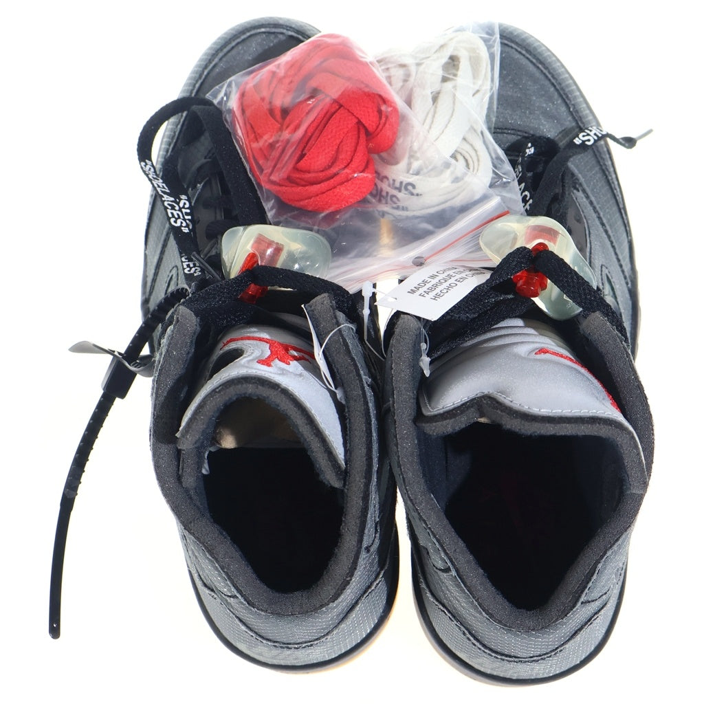 NIKE(ナイキ) ×OFF-WHITE AIR JORDAN 5 RETRO SP CT8480-001 オフホワイト エアジョーダン5 レトロ ハイカットスニーカー グレー US8.5/26.5cm