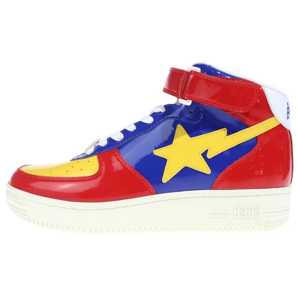 A BATHING APE(アベイシングエイプ) Bapestar Mid ベイプスター ミドルカットスニーカーシューズ レッド US9/27cm 1G30191004
